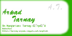 arpad tarnay business card